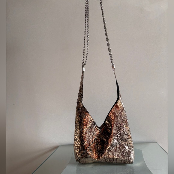 Zara Metallic Snake Print Shoulder Bag with Chain Strap – Pre-Loved - Picture 1 of 3